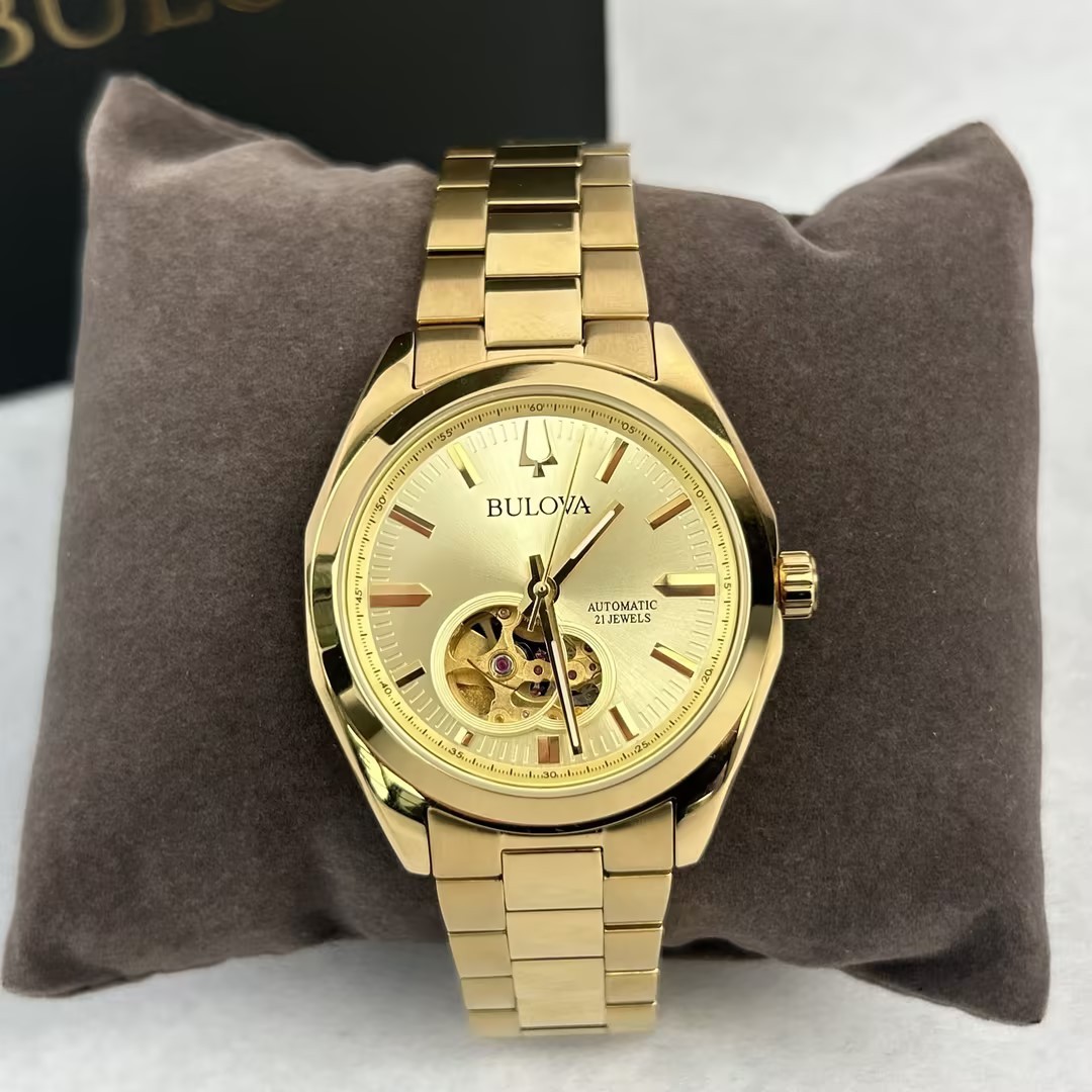 Bulova Surveyor Classic 97A182 Automatic Gold Tone Dial Men’s Watch 39mm New/Box