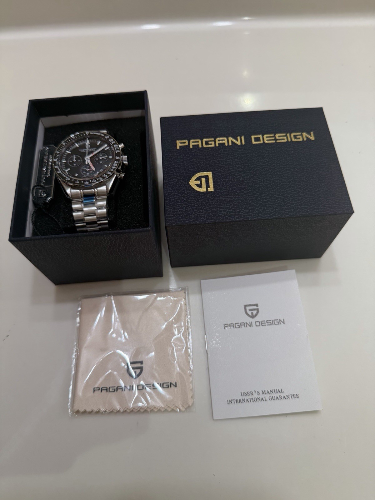 PAGANI DESIGN PD-1701 V6 Moon Watch Chronograph Black Dial Seiko New In Box