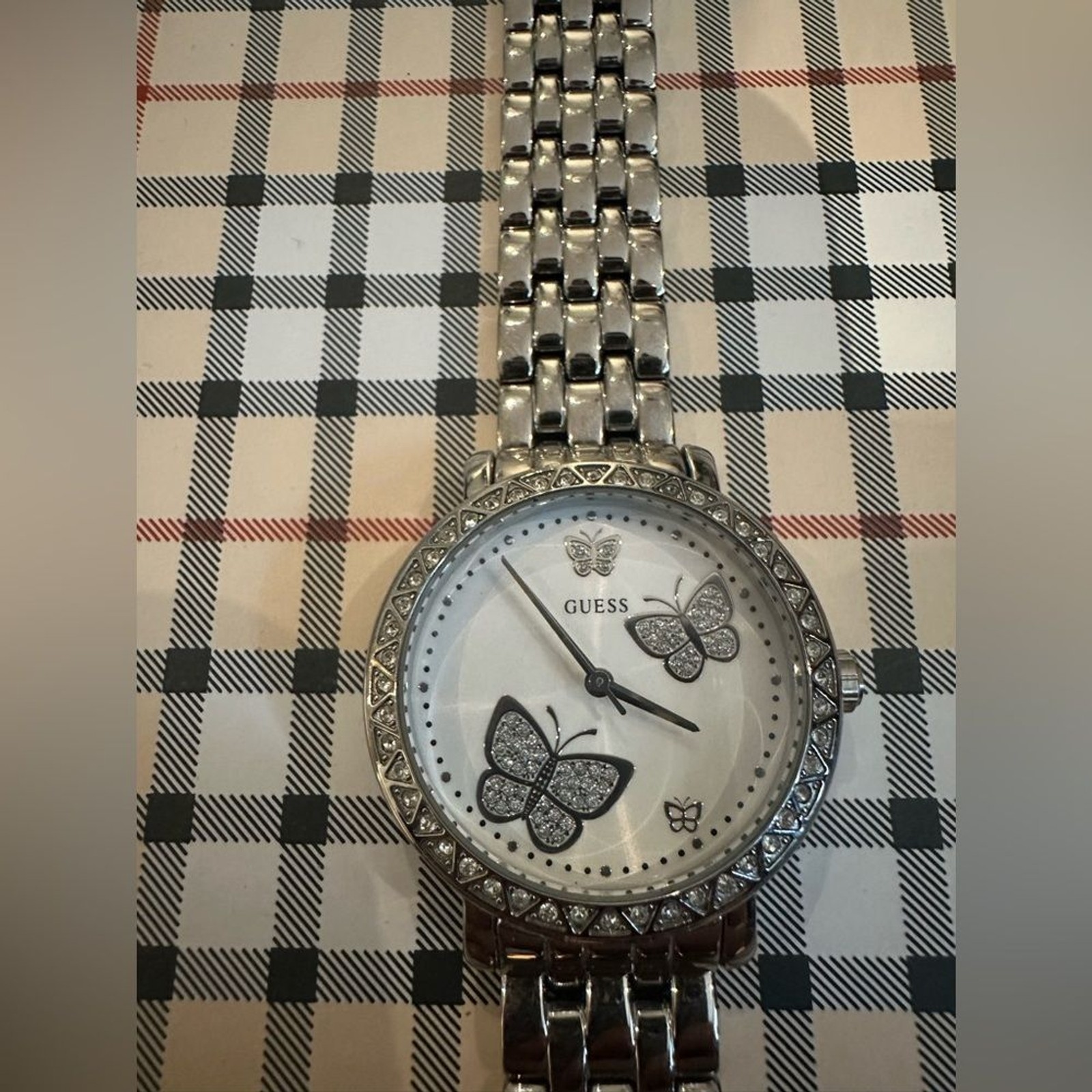 Guess Silver Butterfly Watch G86013L