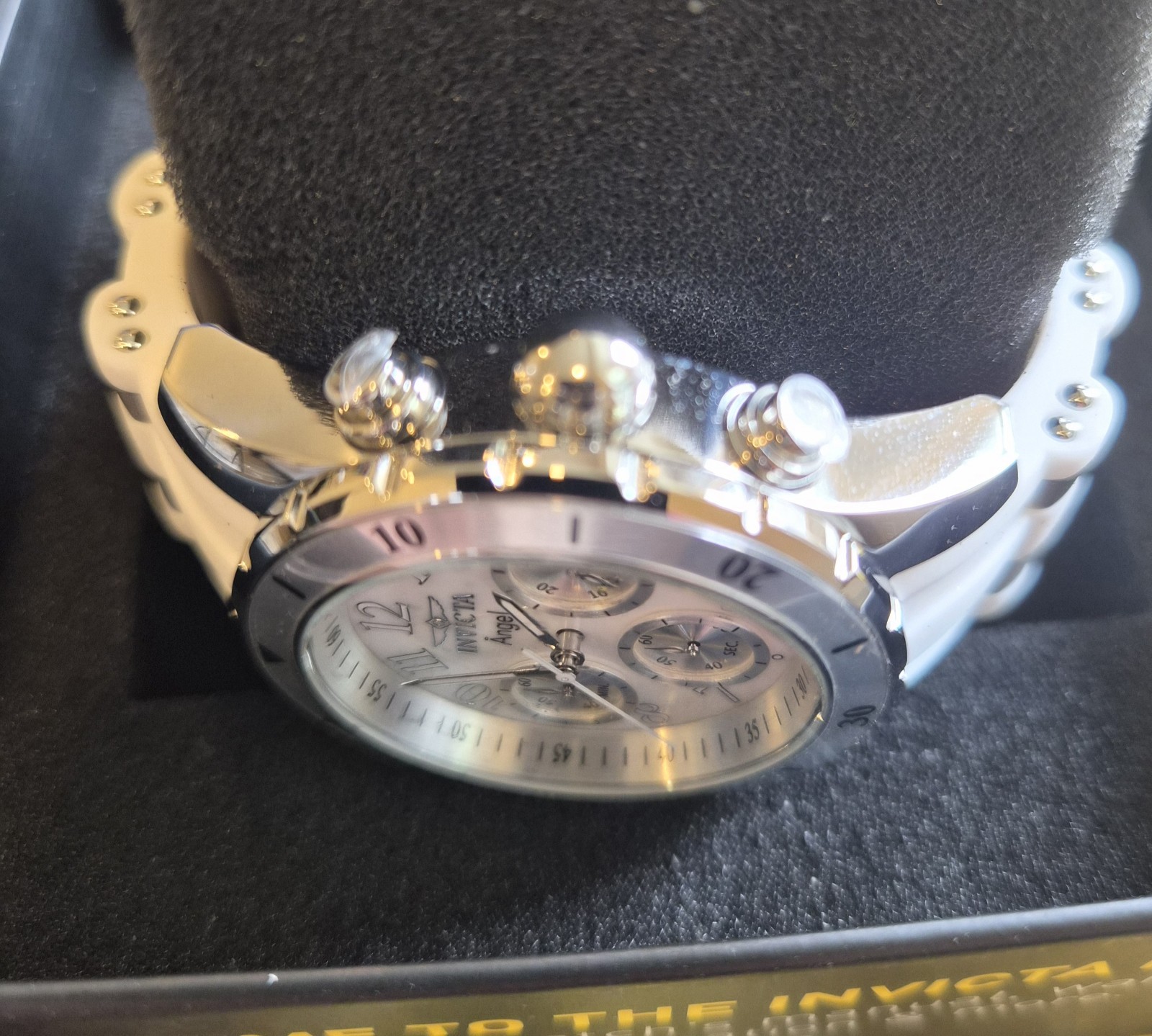 Invicta Angel Womens Watch Steel-White 40mm with Invicta Racing Keychain