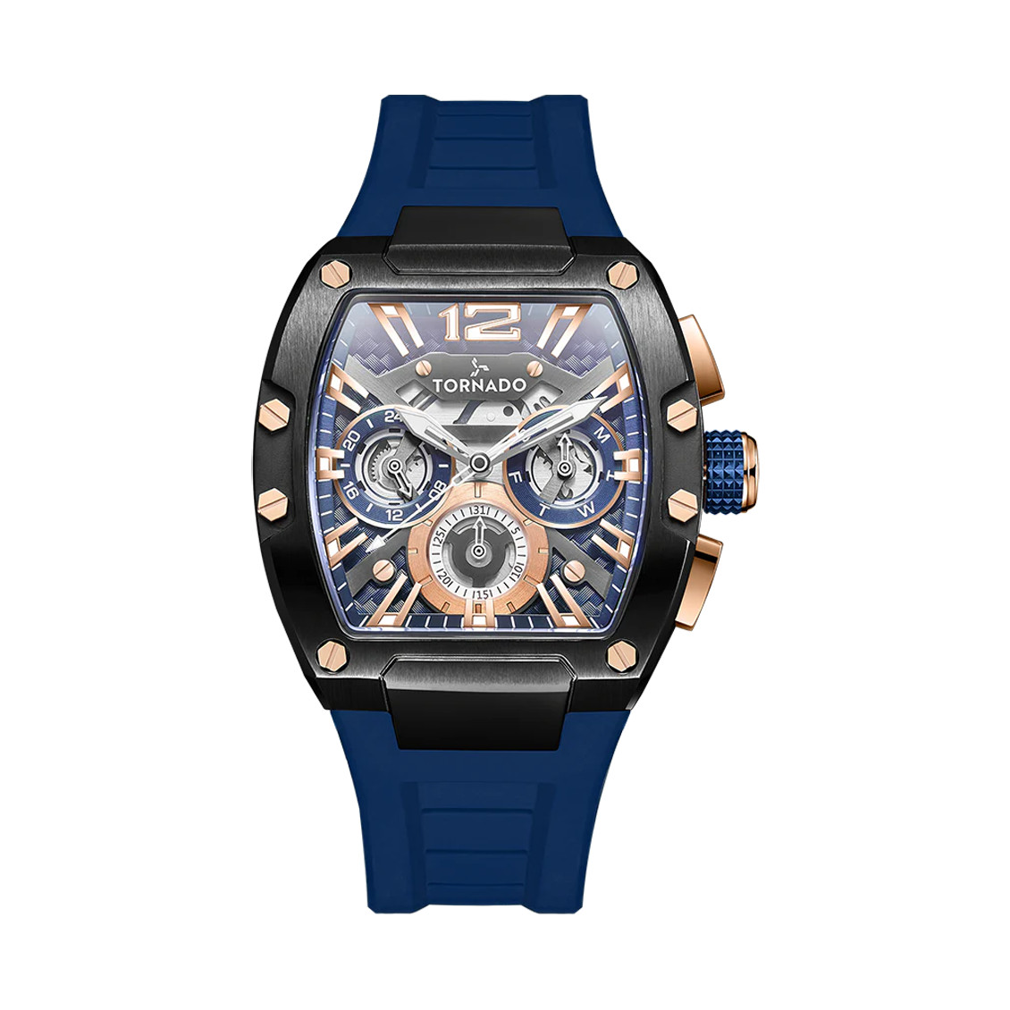 Tornado Xenith Men’s Multi Function Watch | Blue Dial, 43x54mm, 100 m (10 ATM)