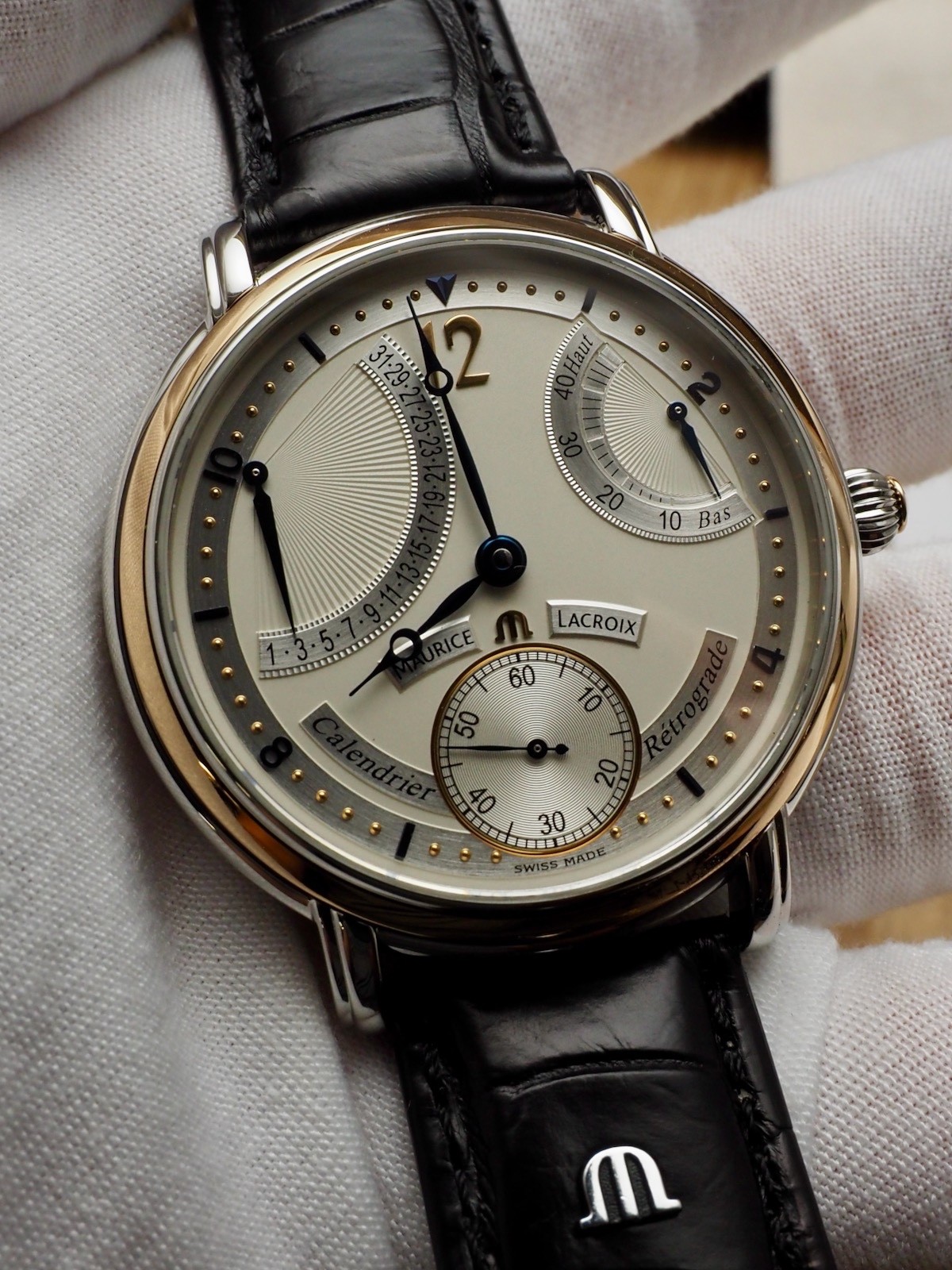 Maurice LaCroix Masterpiece Retrograde two tone 95% LNIB MP6198 RARE Calendrier