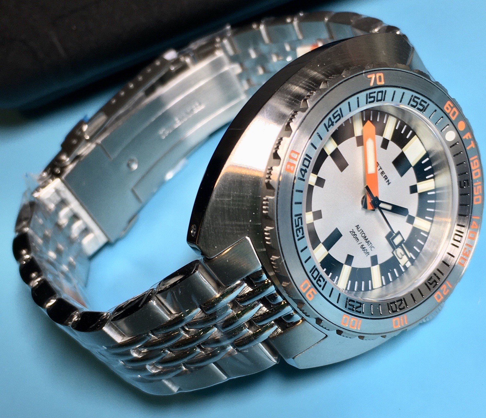 SEESTERN BLACK CHECKER DIAL TURTLE DIVER 43MM SEIKO NH35 SAPPHIRE STEEL BEZEL