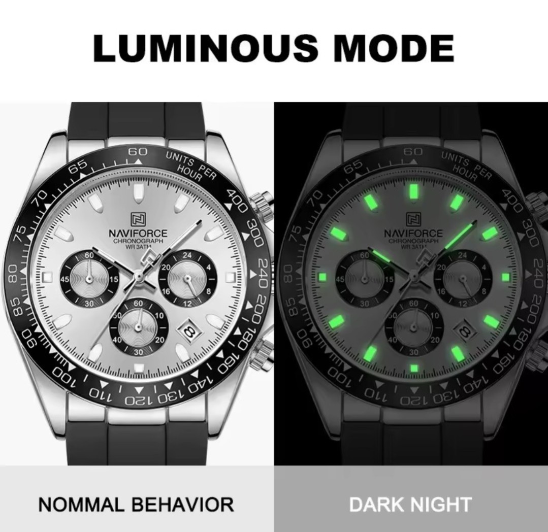 Men’s Sport Watch Silicone Band Luminous