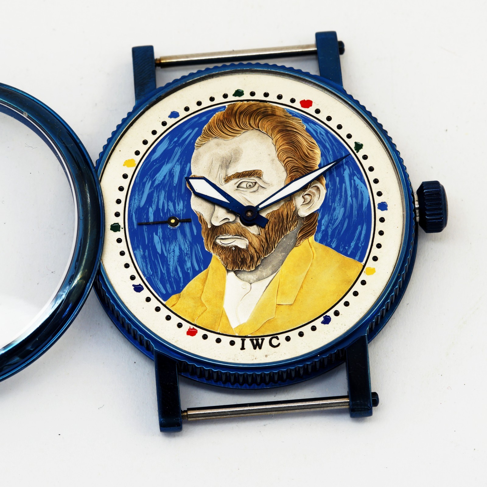 1920s IWC Schaffhausen Marriage Watch Unique Van Gogh Dial Skeleton wristwatch