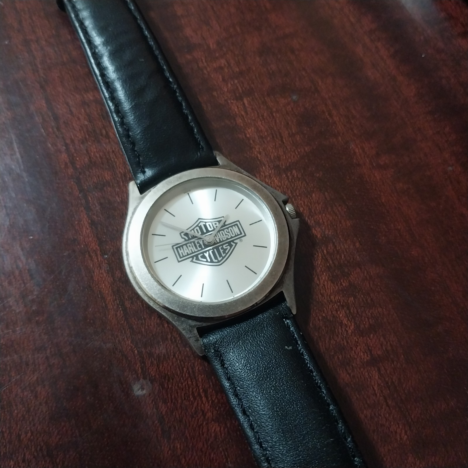 Harley Davidson Watch With Black Leather Band