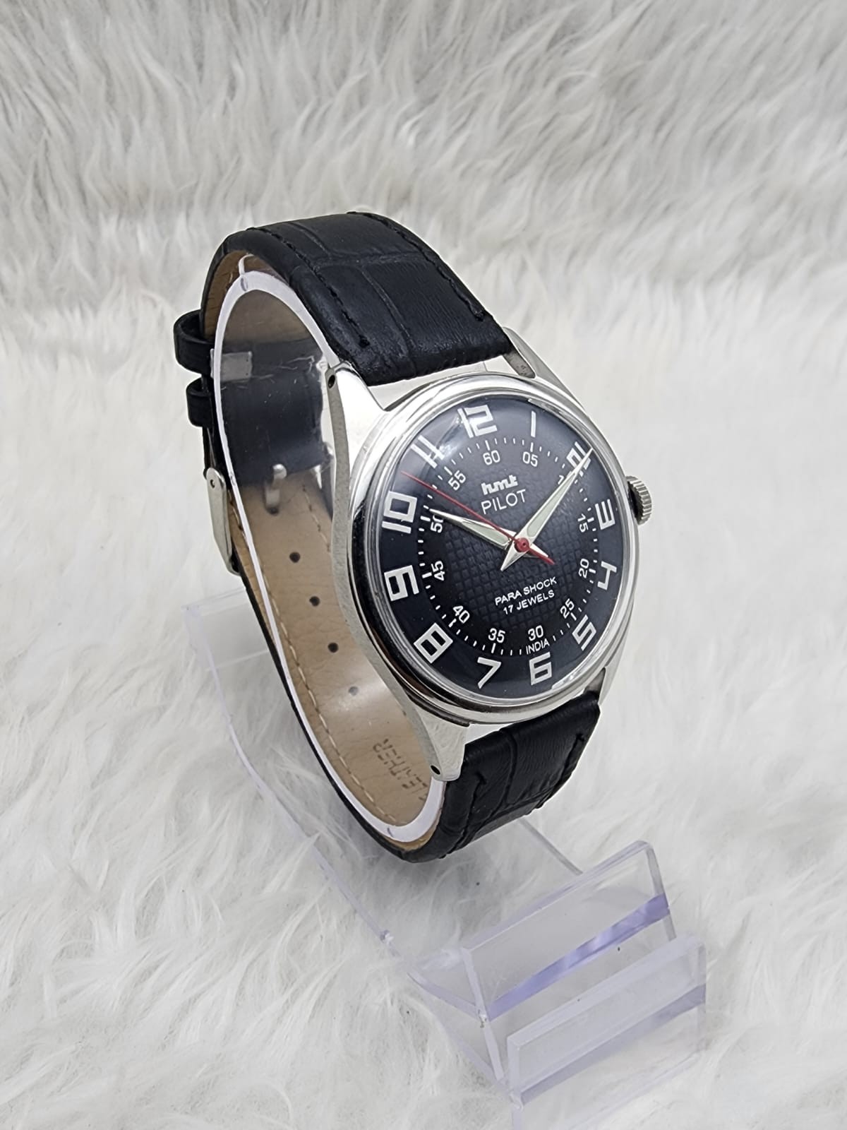 HMT Pilot Para Shock Black Dial 17 Jewels Mechanical Hand-Winding Watch