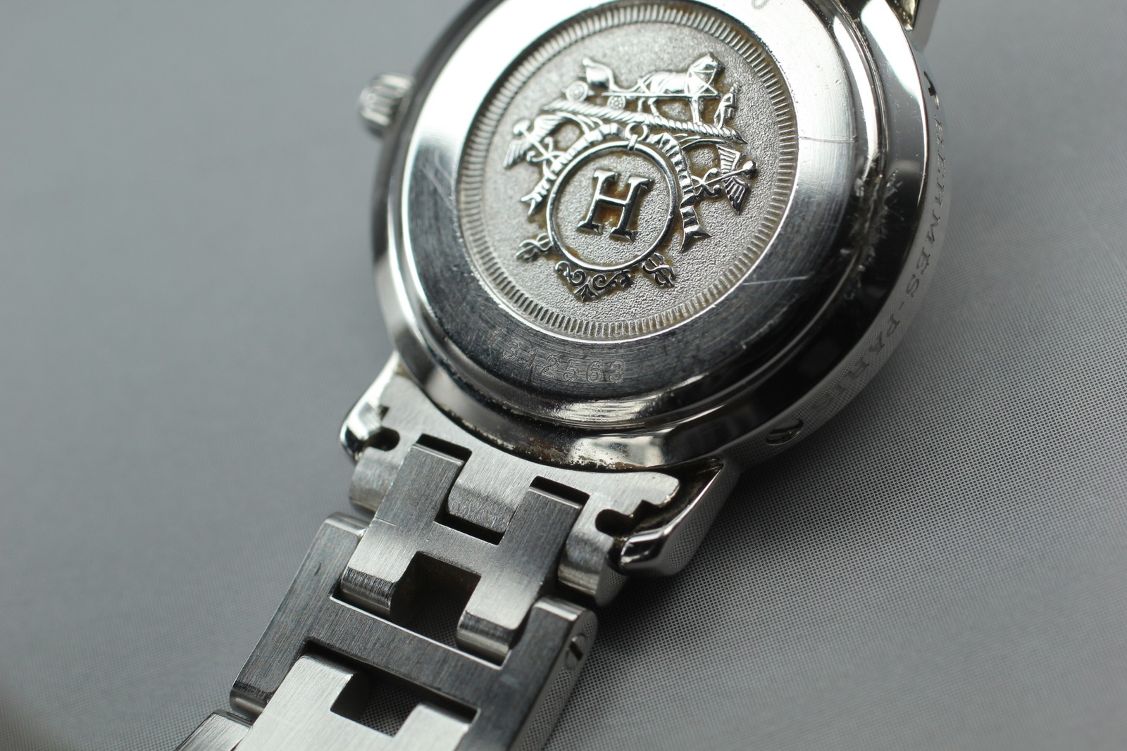 Vintage Hermes Clipper CL4.210 Black Dial Ladies Quartz 24mm Swiss Watch C.2000
