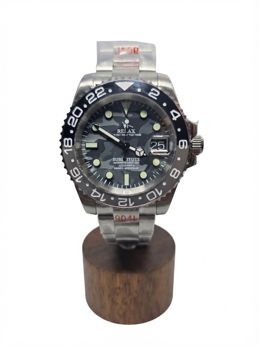 Relax Substitute 40mm Camo Bruce Wayne Automatic Watch – TMI NH35 – Custom Built