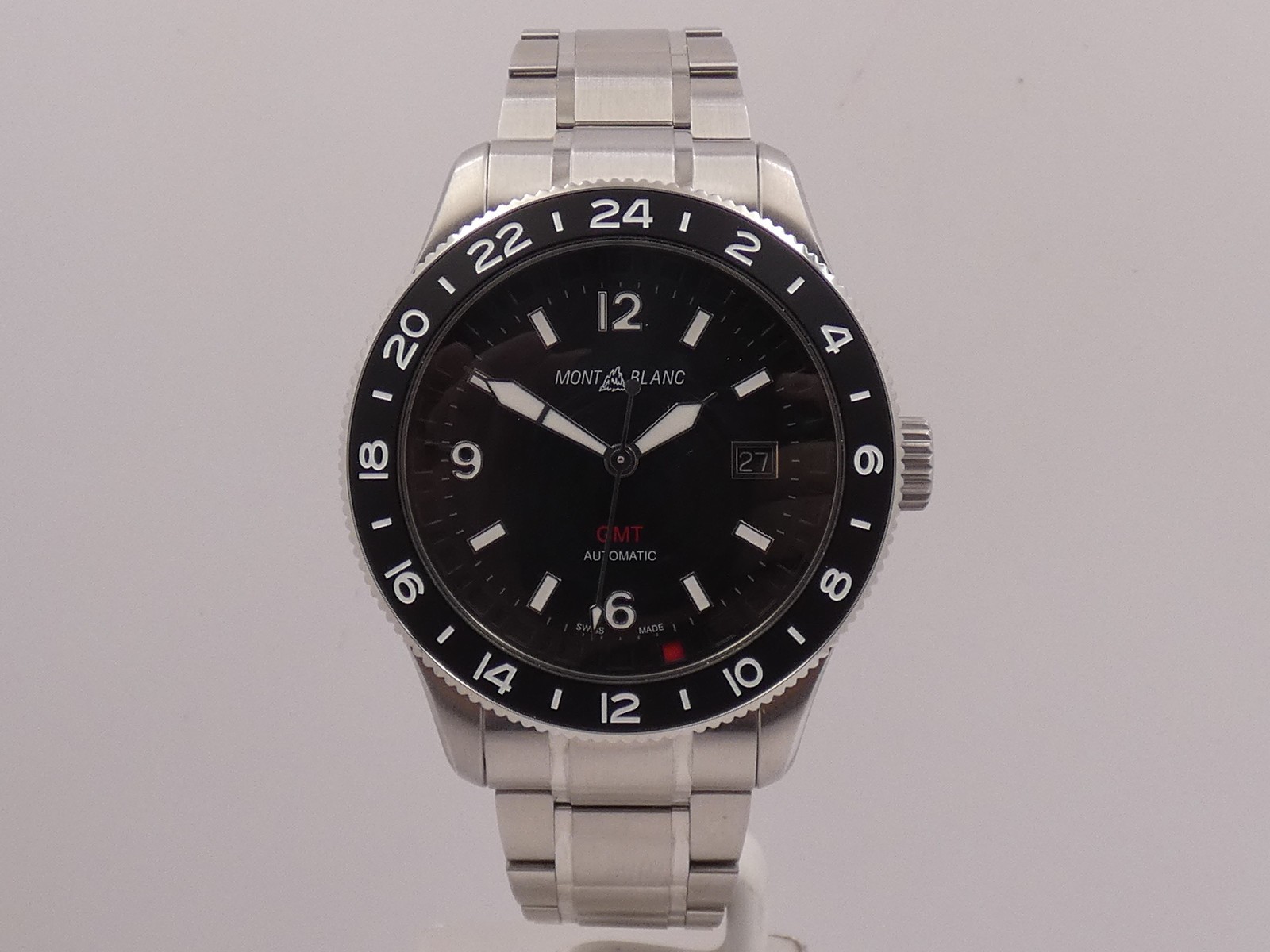 MONTBLANC 1858 GMT BLACK 129615 NEW BOX PAPERS&STICKERS MAR 2026 AUTOMATIC WATCH