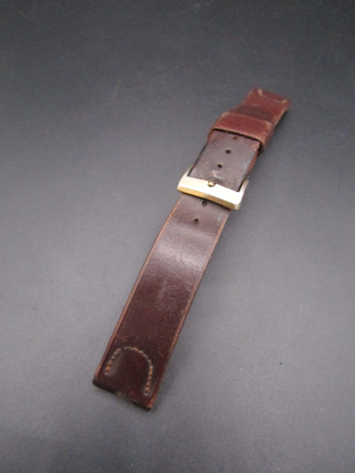 Vintage Rare Kreisler Shell Cordavan Leather Dark Brown Watch Band Strap 17mm