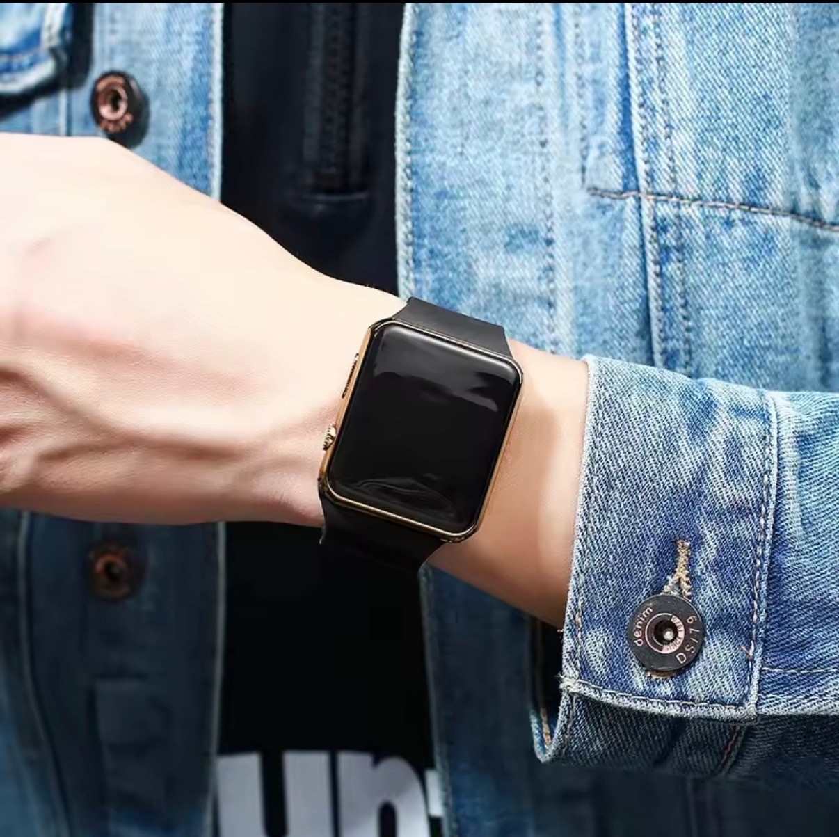 Simple Digital Watch for Men Women Fashion Sport LED Electronic Watch Black Sili