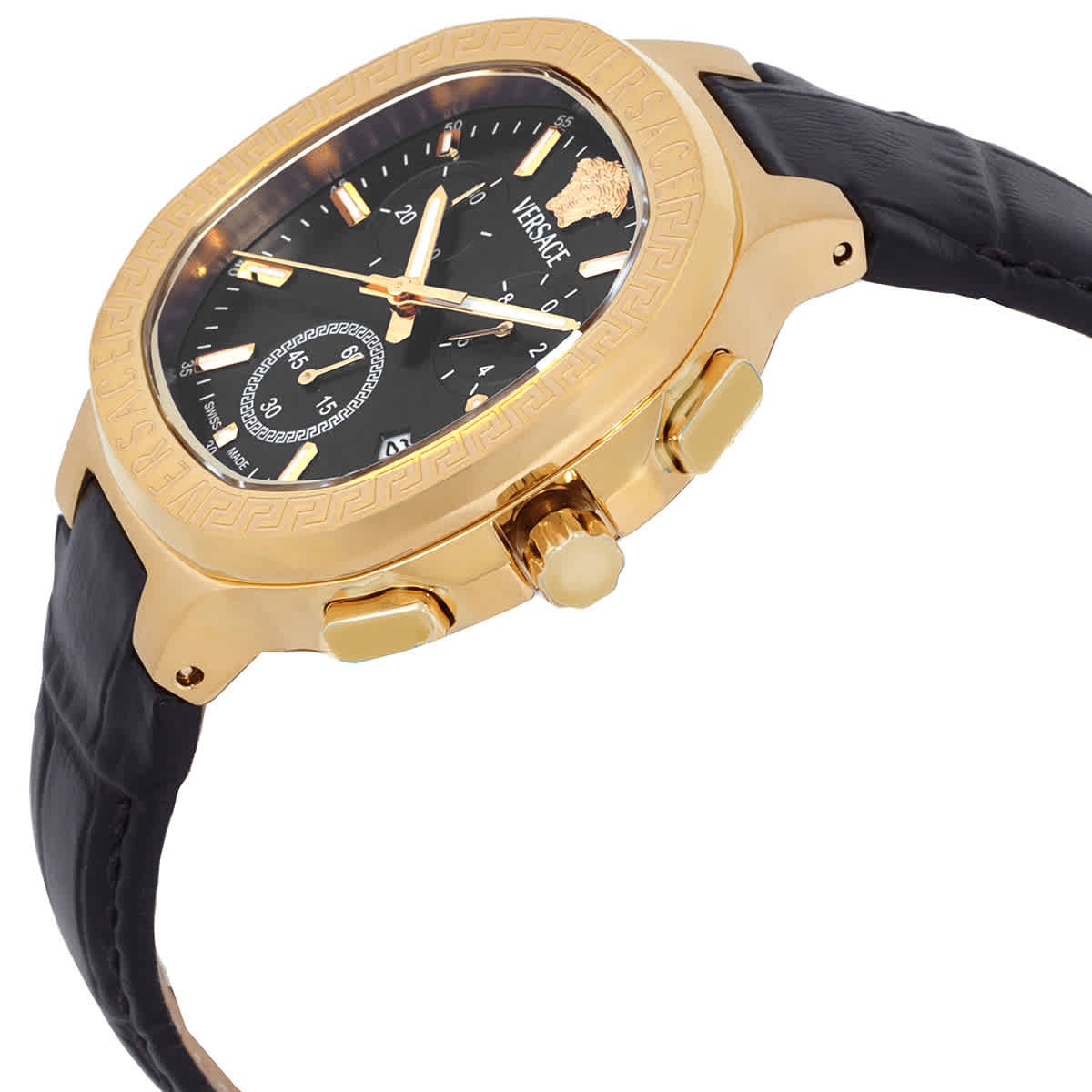 Versace V-Chrono Square Chronograph Quartz Black Dial Watch VEVCA0224