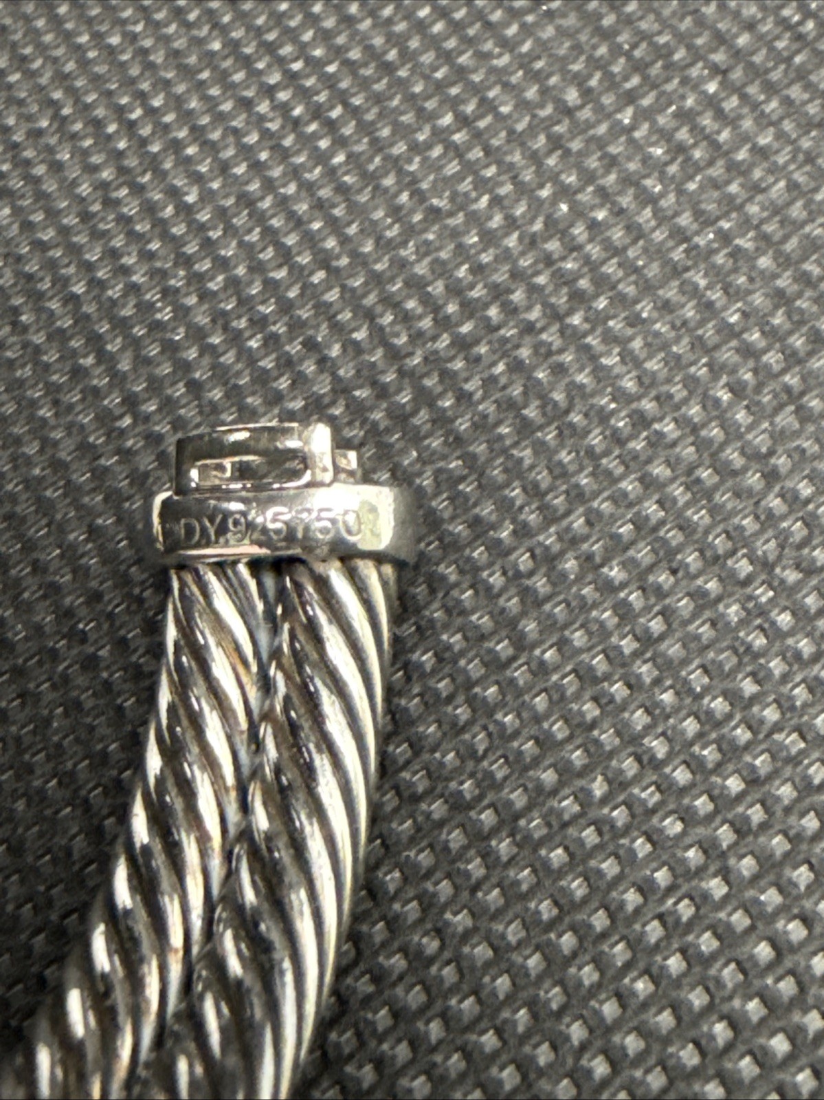 David Yurman Cable Bangle Diamonds MOP Dial 925 Silver 19MM Lady Quartz