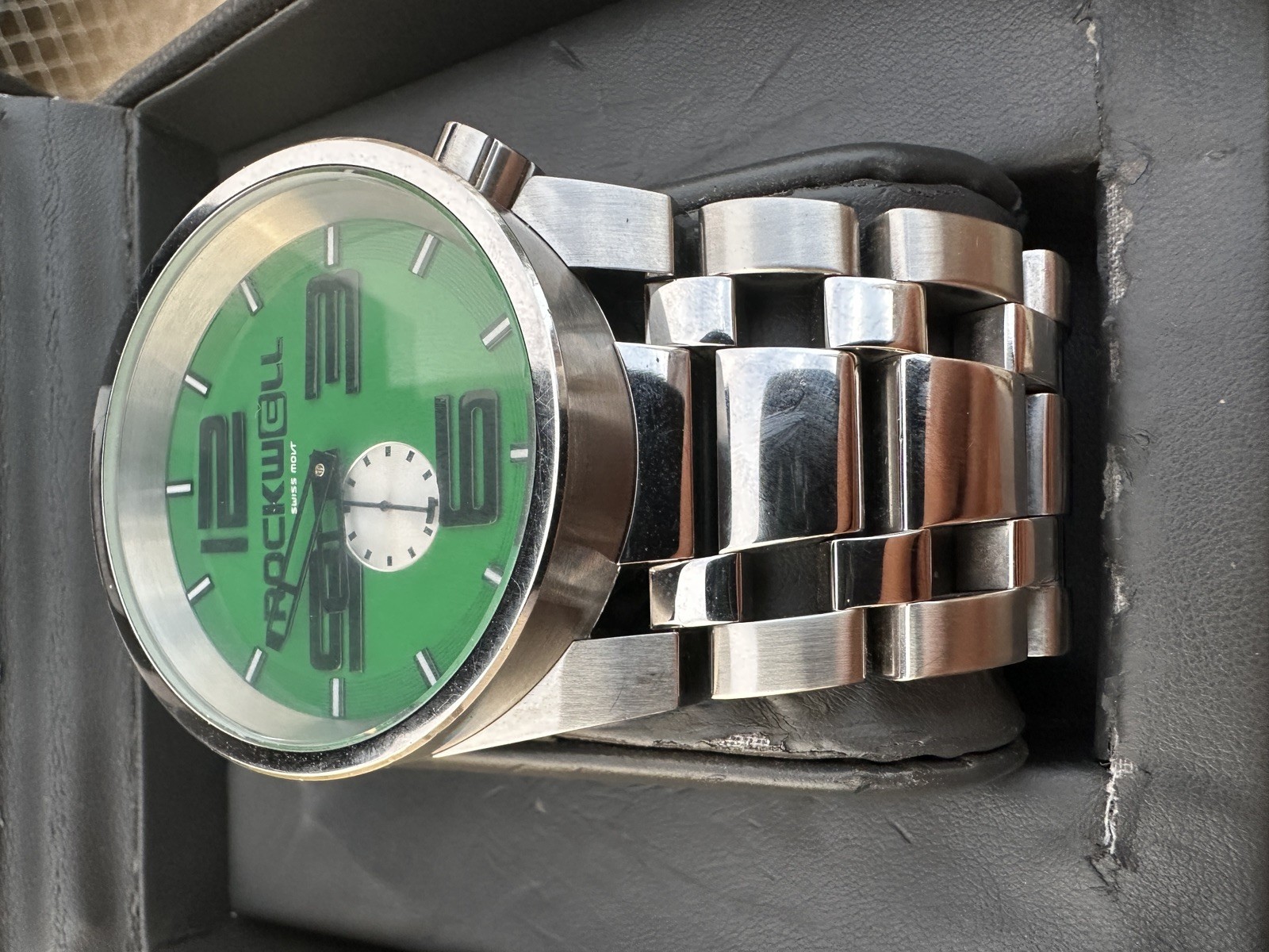 Rockwell Time Prime Time 50mm Silver / Green Swiss Movement Watch