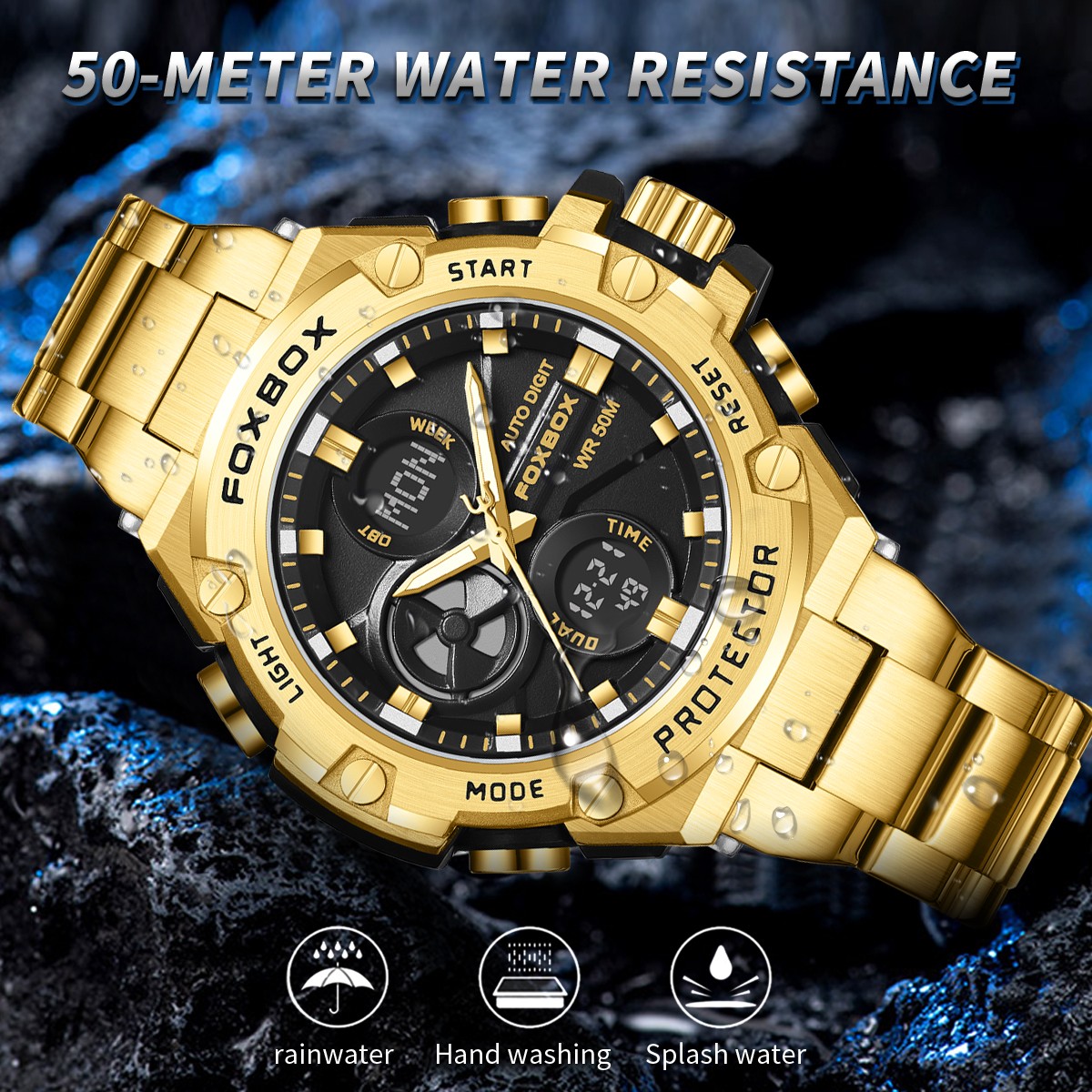 2025 Mens Diver Sport Wristwatch Stainless Steel Digital Luminous Quartz Watches