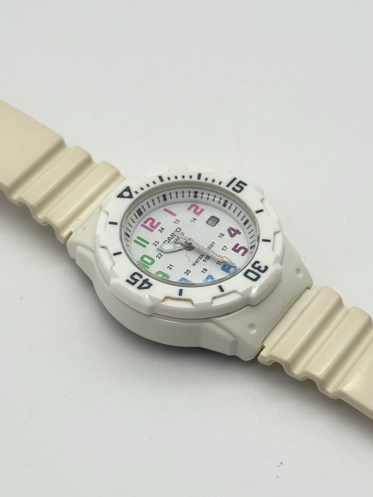 Casio LRW-200H White Multicolor Dial Analog Quartz Watch Water Resist Women’s