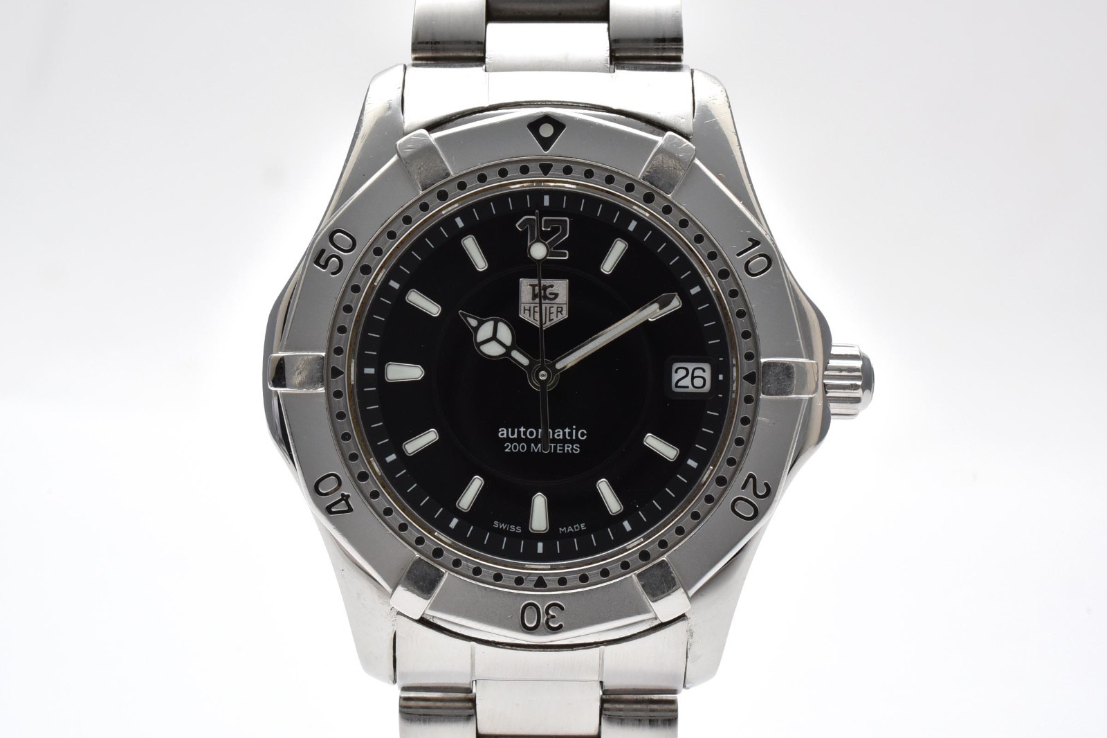 TAG HEUER 2000 WK2118-0 Vintage Automatic Men’s Watch Black Dial 38mm