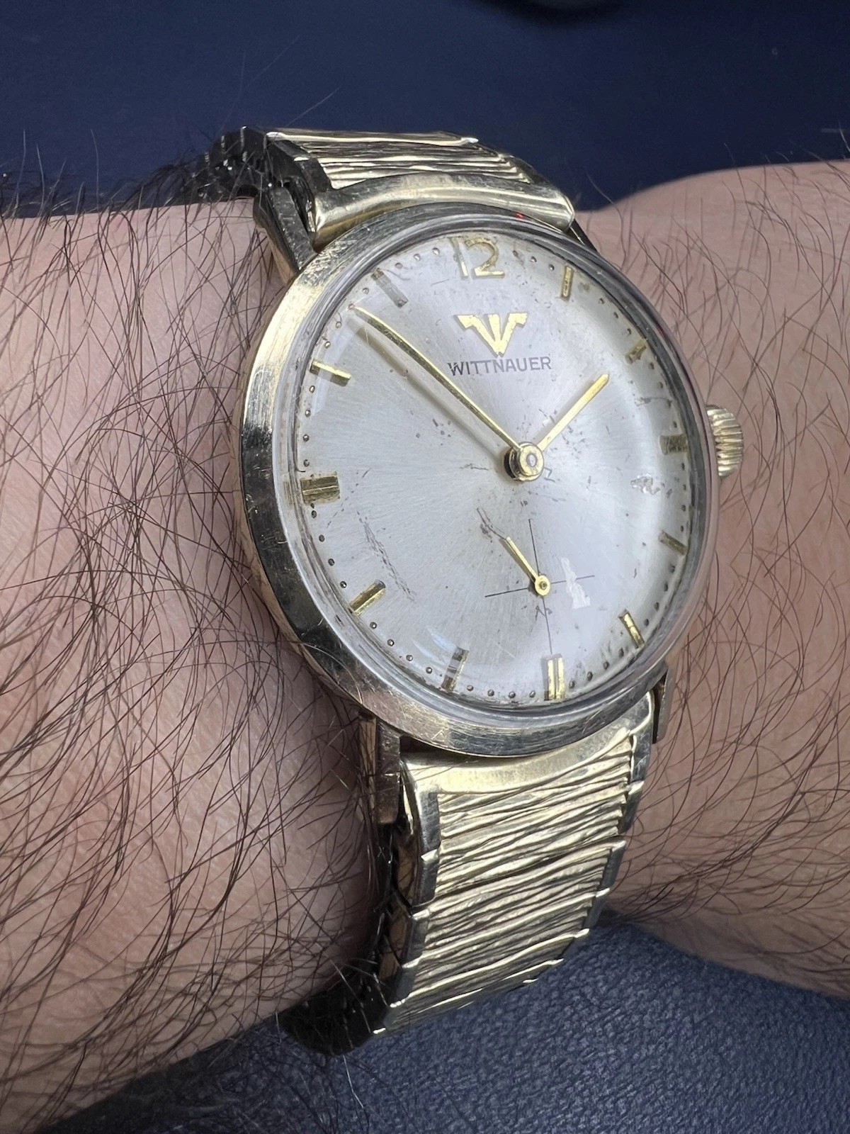 Wittnauer/Lingines Men’s Dress Watch Mechanical 10k Gold RGP Vintage 1950s