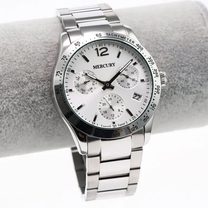 MERCURY – Swiss Made Watch – MEC470-SS-1 Quartz 43 mm MEC470 50m (5 ATM, 169