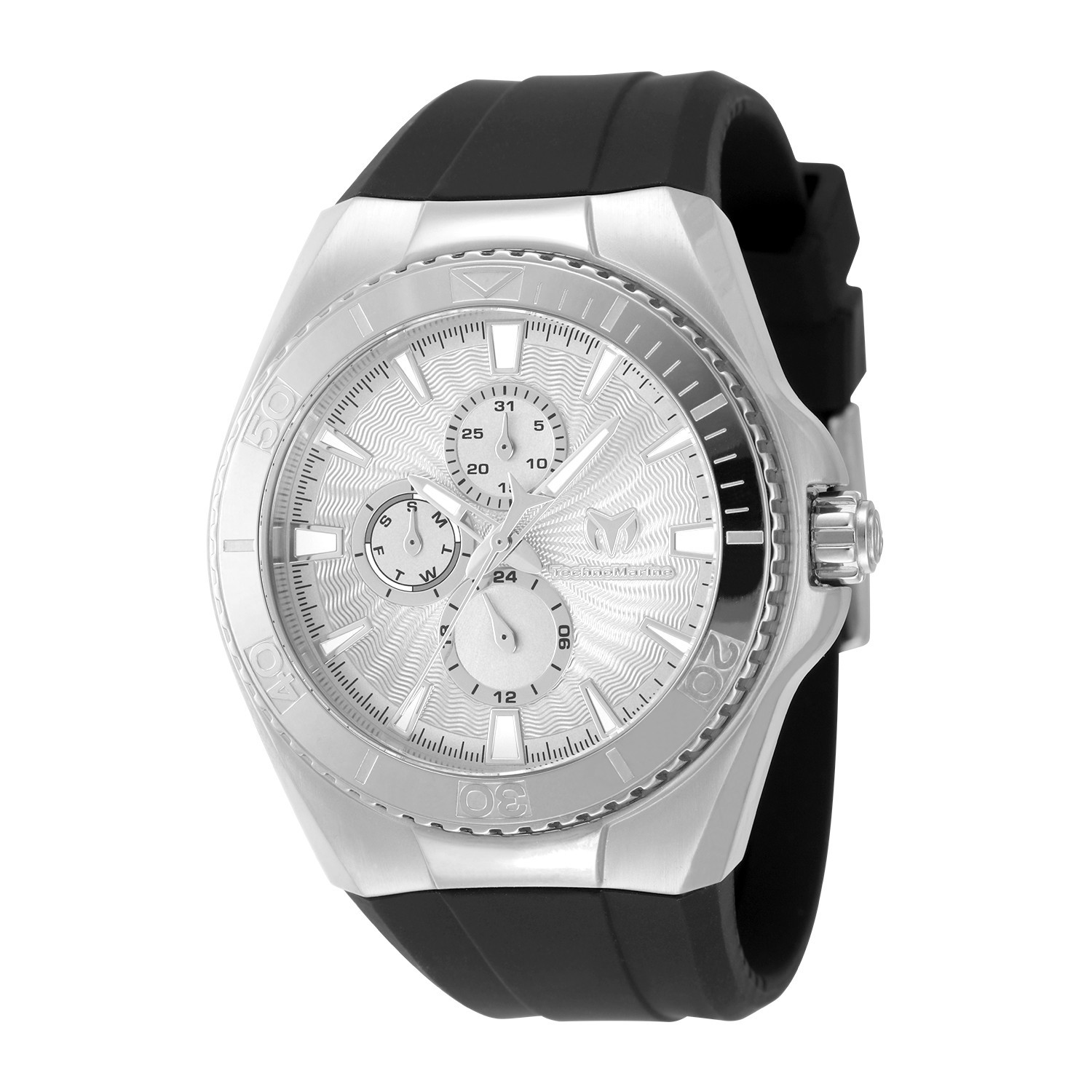 TechnoMarine Unisex Cruise Original 45mm Silver Watch Silver Dial & Black Strap