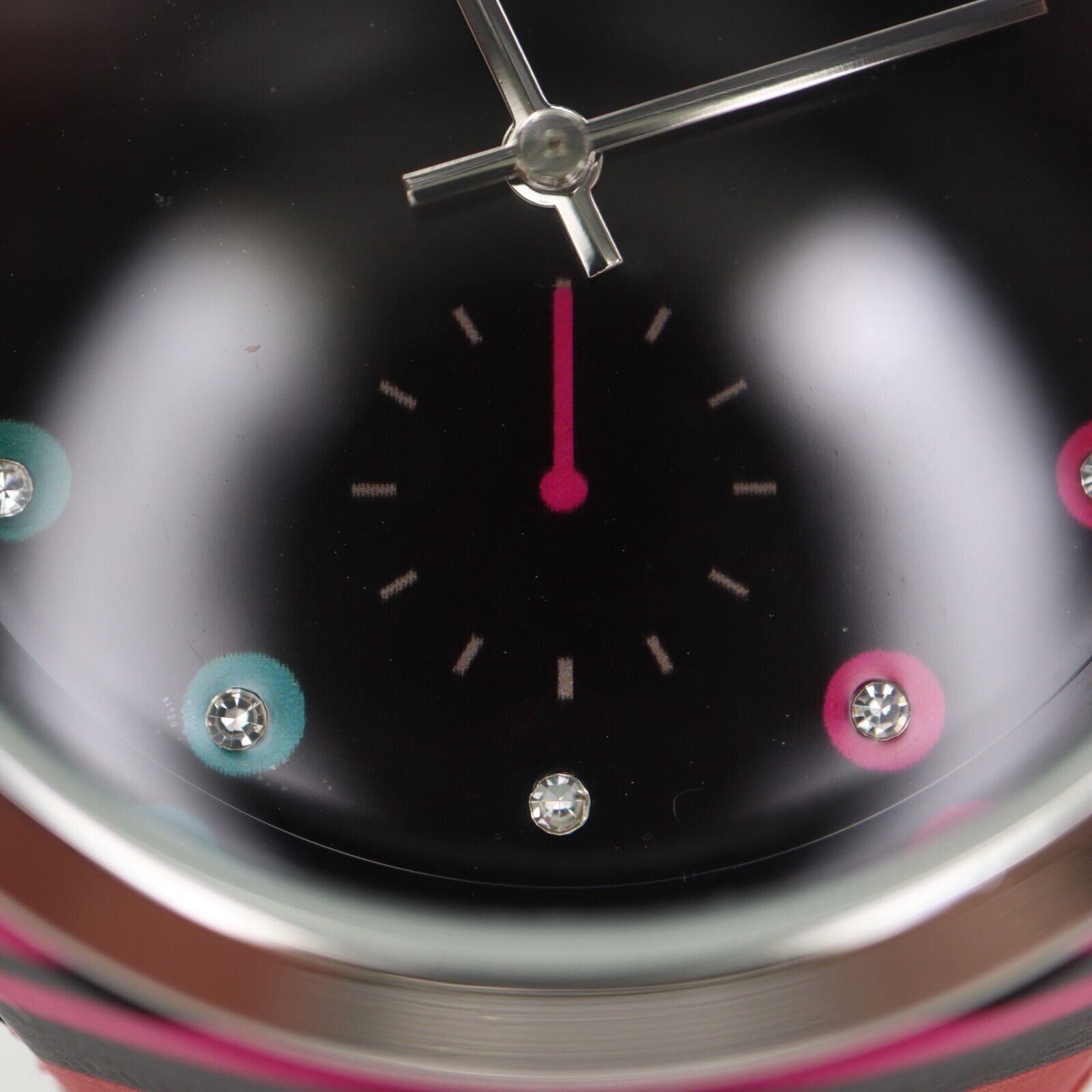 Jessica Carlyle Multicolor Watch 38mm Black Jeweled Dial Silicone Strap Working