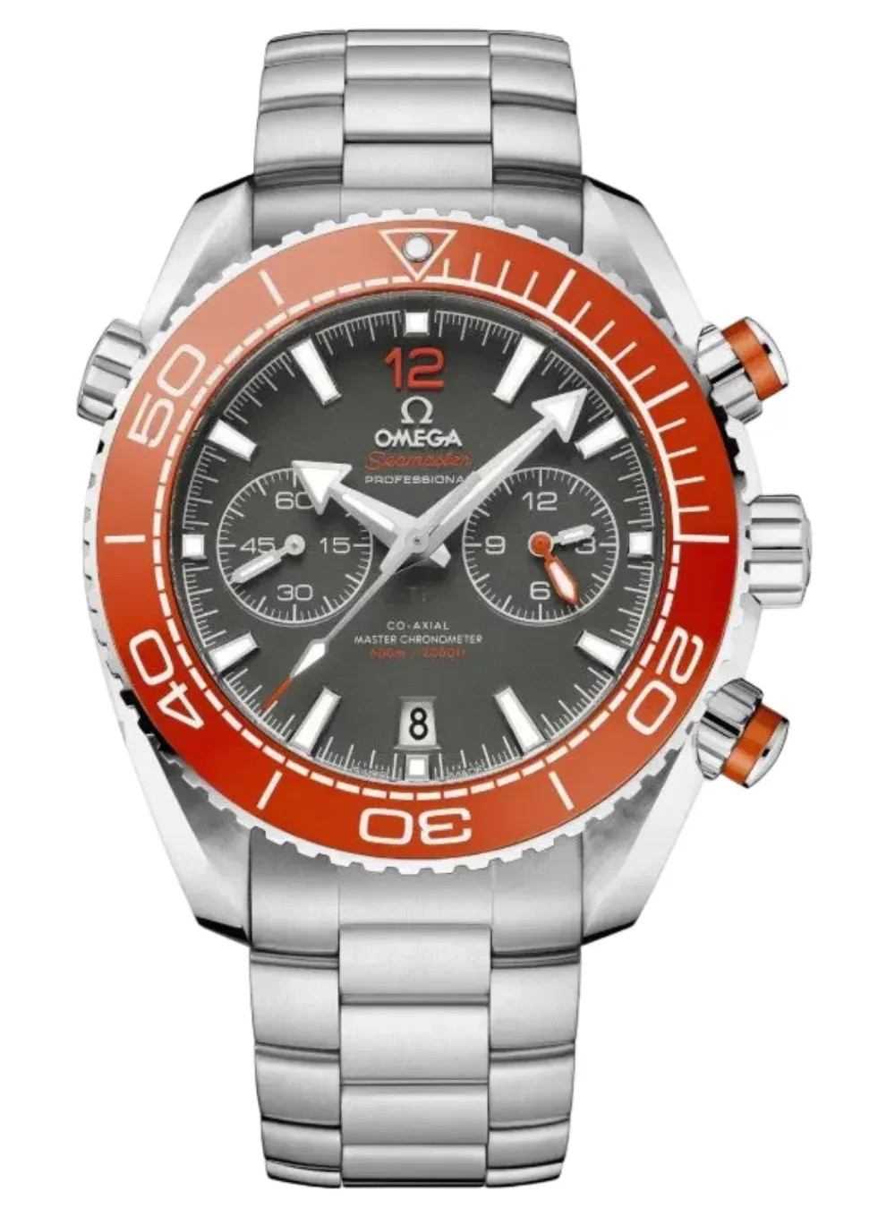 Omega Seamaster Planet Ocean Orange Bezel Gray Dial Stainless Steel Men’s Watch