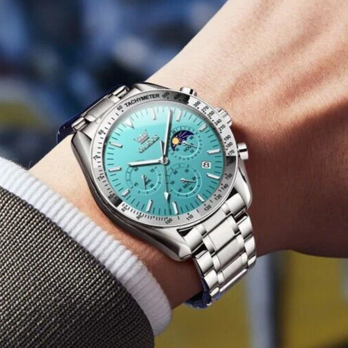 Waterproof Quartz Watch Men’s OLEVS Luminous Luxury Business Date Men Strap