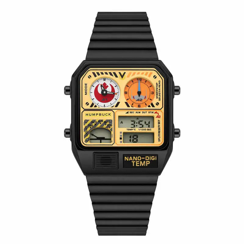 Classic Steel Men’s LED Watch – Digital Display, Temperature & Calendar
