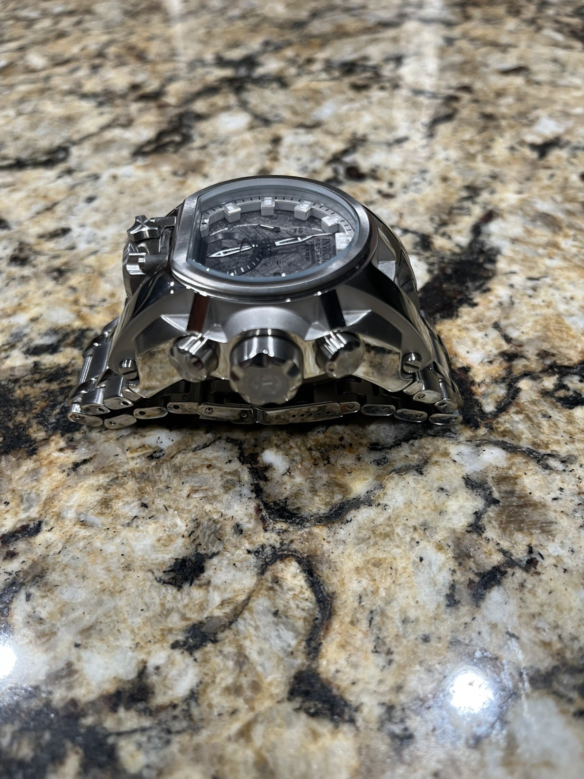 Invicta Reserve 52mm Bolt Zeus Magnum Swiss Z60/515 Dual Quartz Meteorite #28408