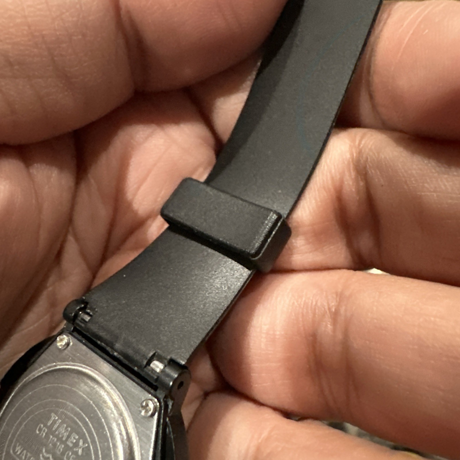 VTG Working Timex Unisex Quartz Watch WR 32mm Black Strap Black Fit 8.5in