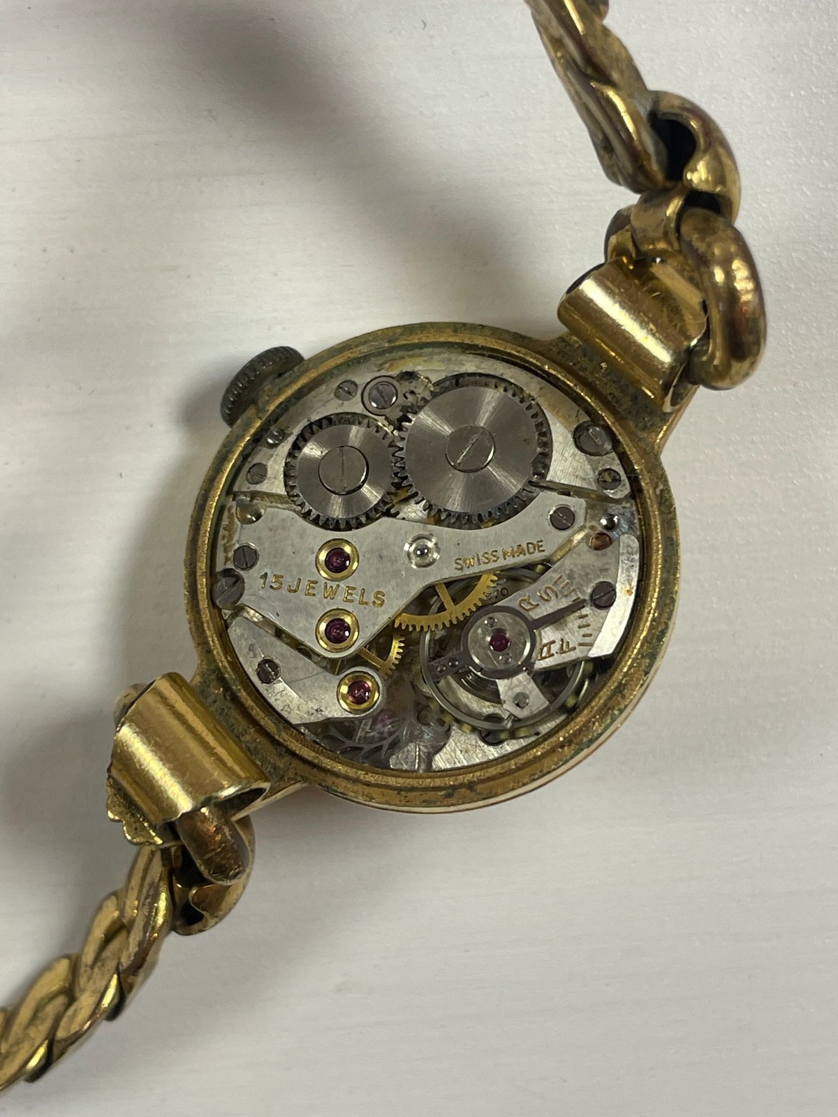 Technos Vintage Ladies Wristwatch 15 Jewels Swiss Made Gold Tone Spares Repair