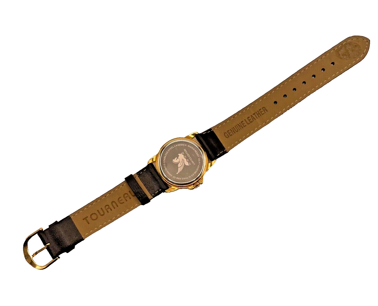 Tourneau Limited Gold Plated Stainless Steel Ladies Watch Original Leather Band