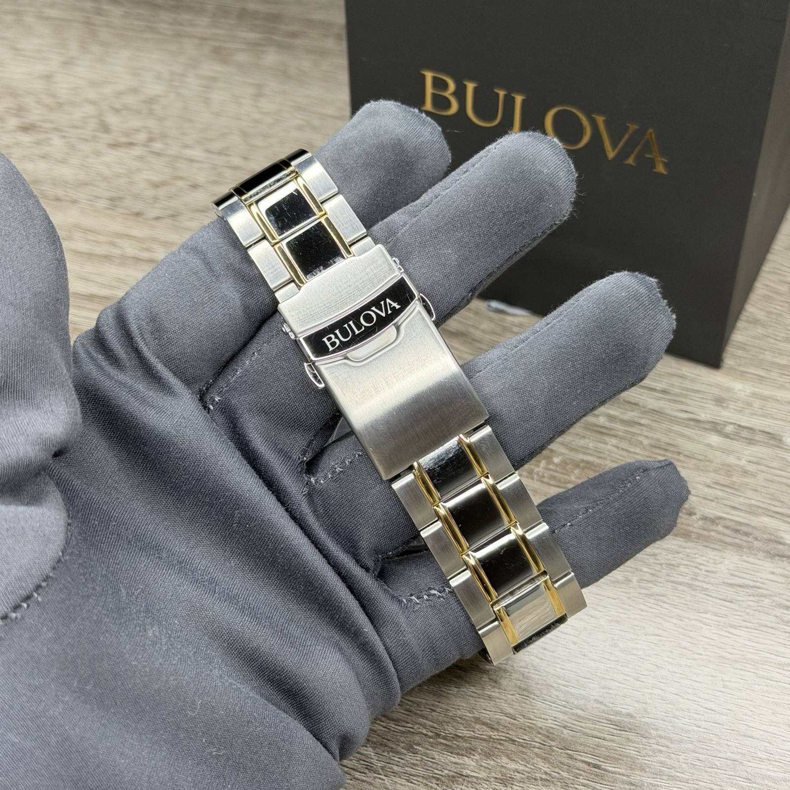 SPORT✅ Bulova Marine Star Blue Dial Calendar Two-Tone Men’s Watch 43mm 98B384