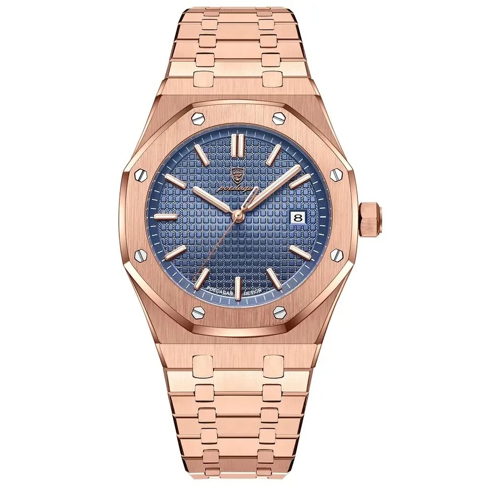 Mens Waterproof Luminous Watch Luxury Stainless Steel Quartz Wristwatch Mens New