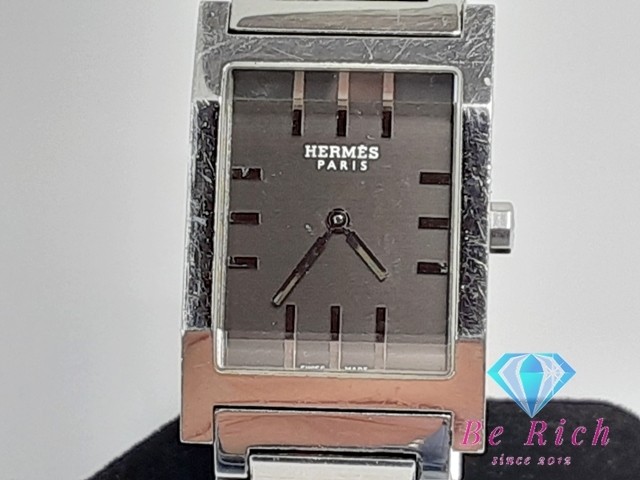 Hermes Tandem TA1.710 Men’s Watch, Gray Silver Stainless Steel Bracelet, Analog