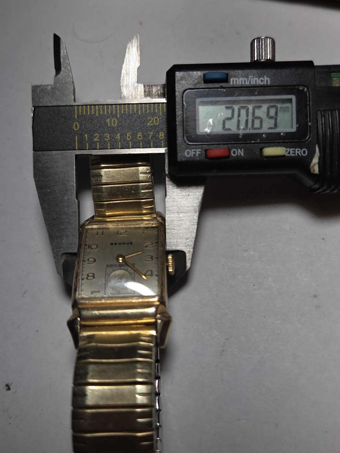 Benrus Tank Style Wristwatch, 1950’s, 17j, Running Good