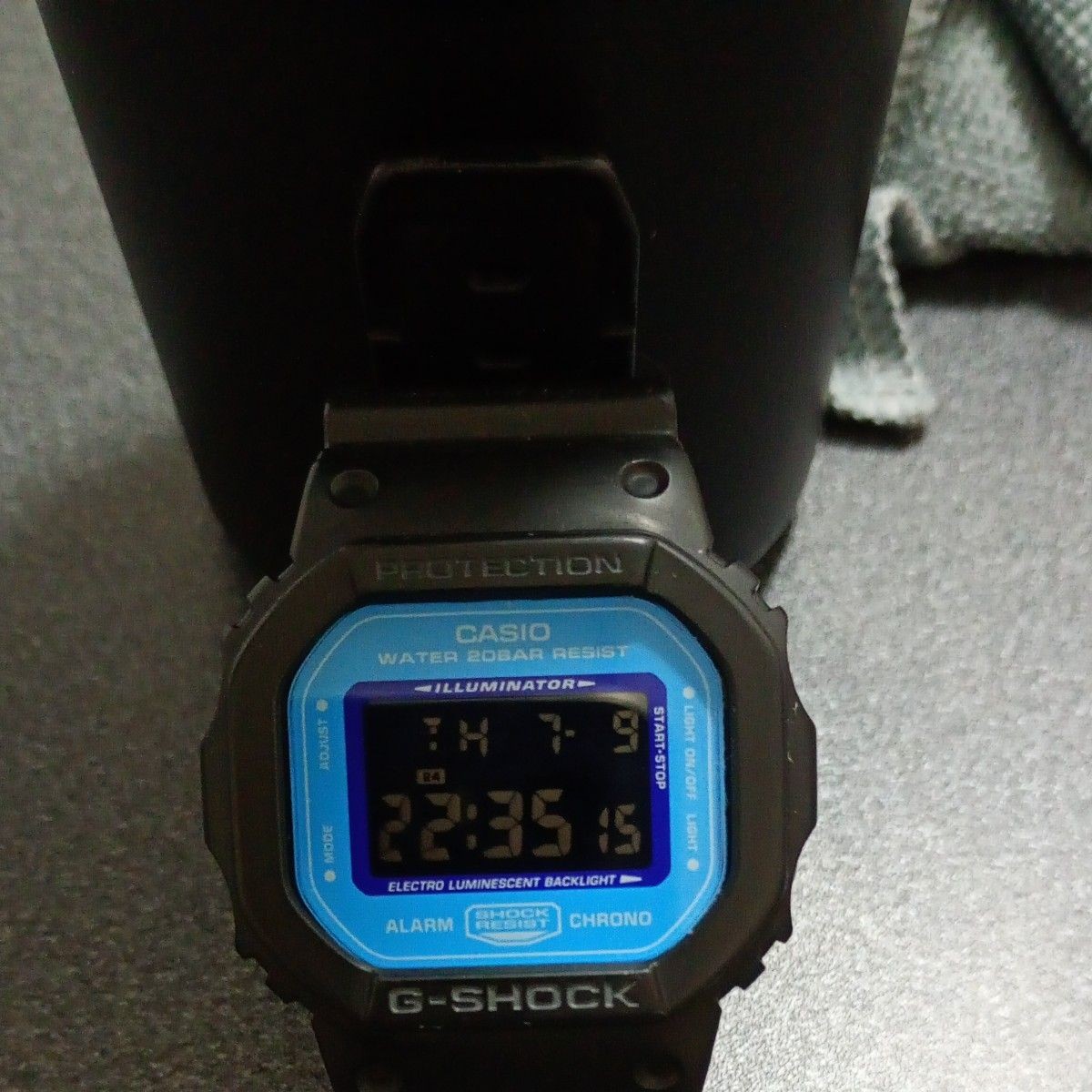 CASIO G SHOCK DW 5600SN Black Blue Square Watch