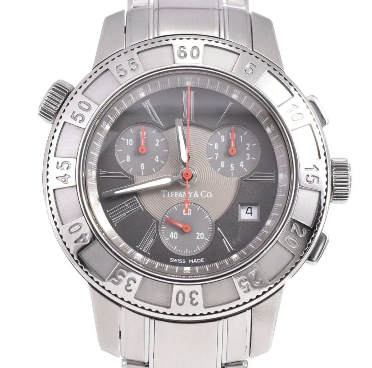 TIFFANY & Co. Mark T-57 17840894 Quartz Chronograph Men’s W/ Boxes Excellent!