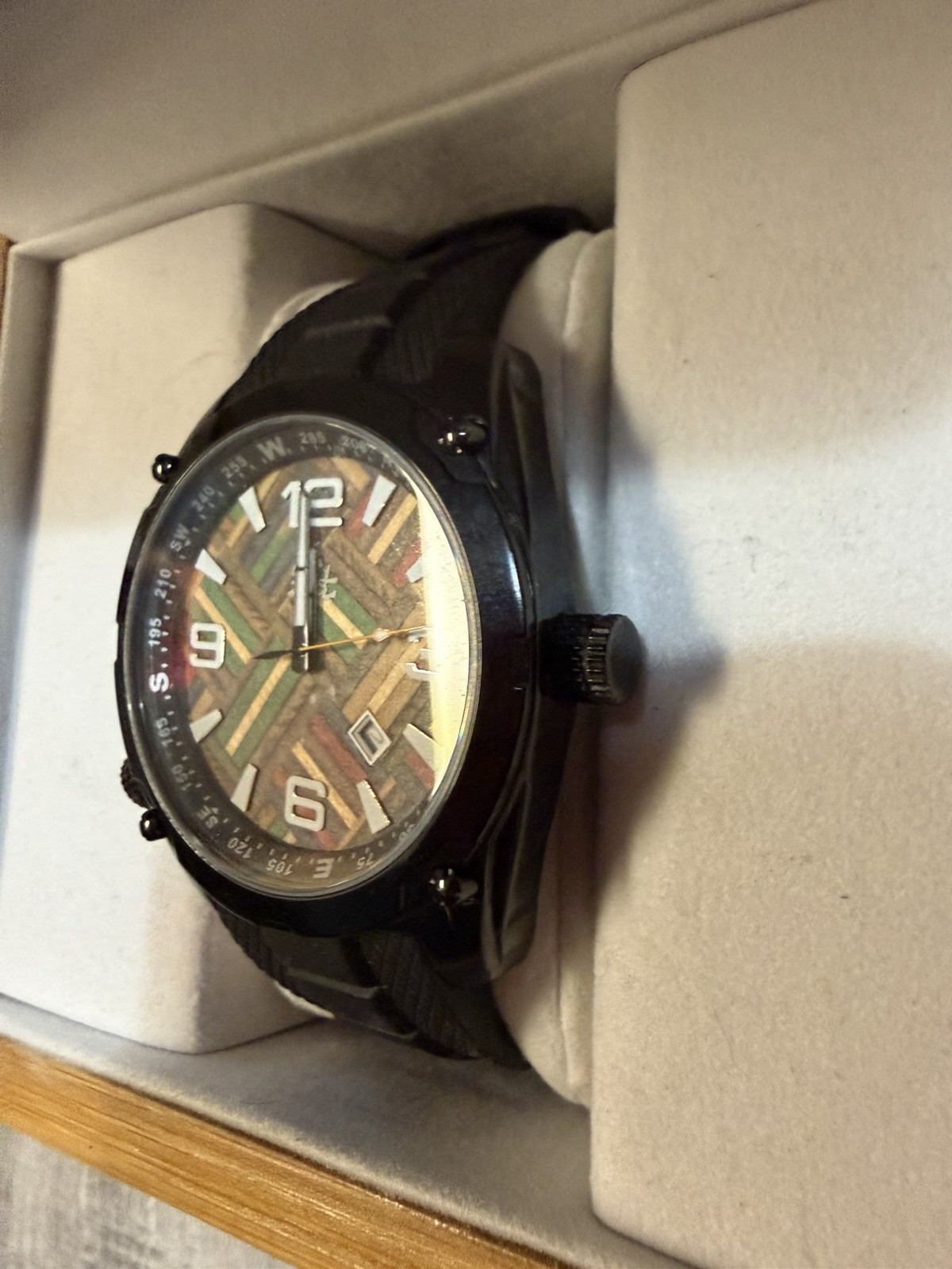 2nd Shot Pioneer Recycled Skateboard Watch 45mm Black Rubber Band New in Box