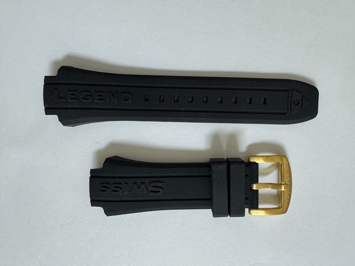 Swiss Legend Neptune SL-21848 Silicone/Rubber black band strap for 48mm watch