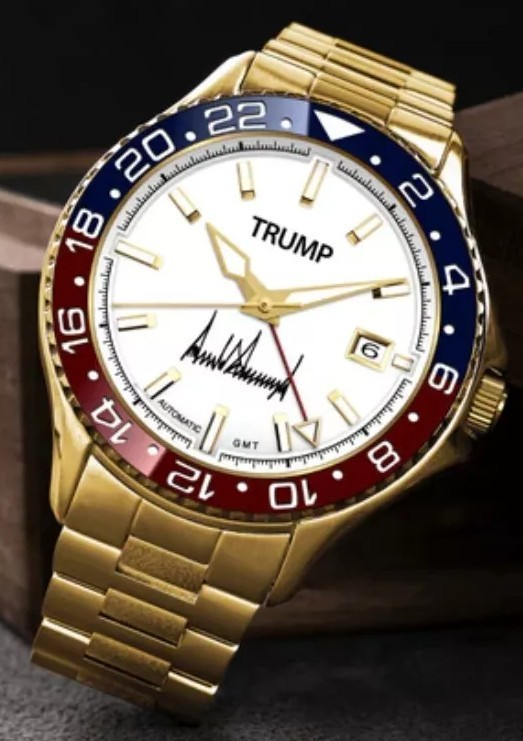 New [ PEPSI ] Trump #060 Red White & Blue 18k Gold Plated Limited Ed. Watch