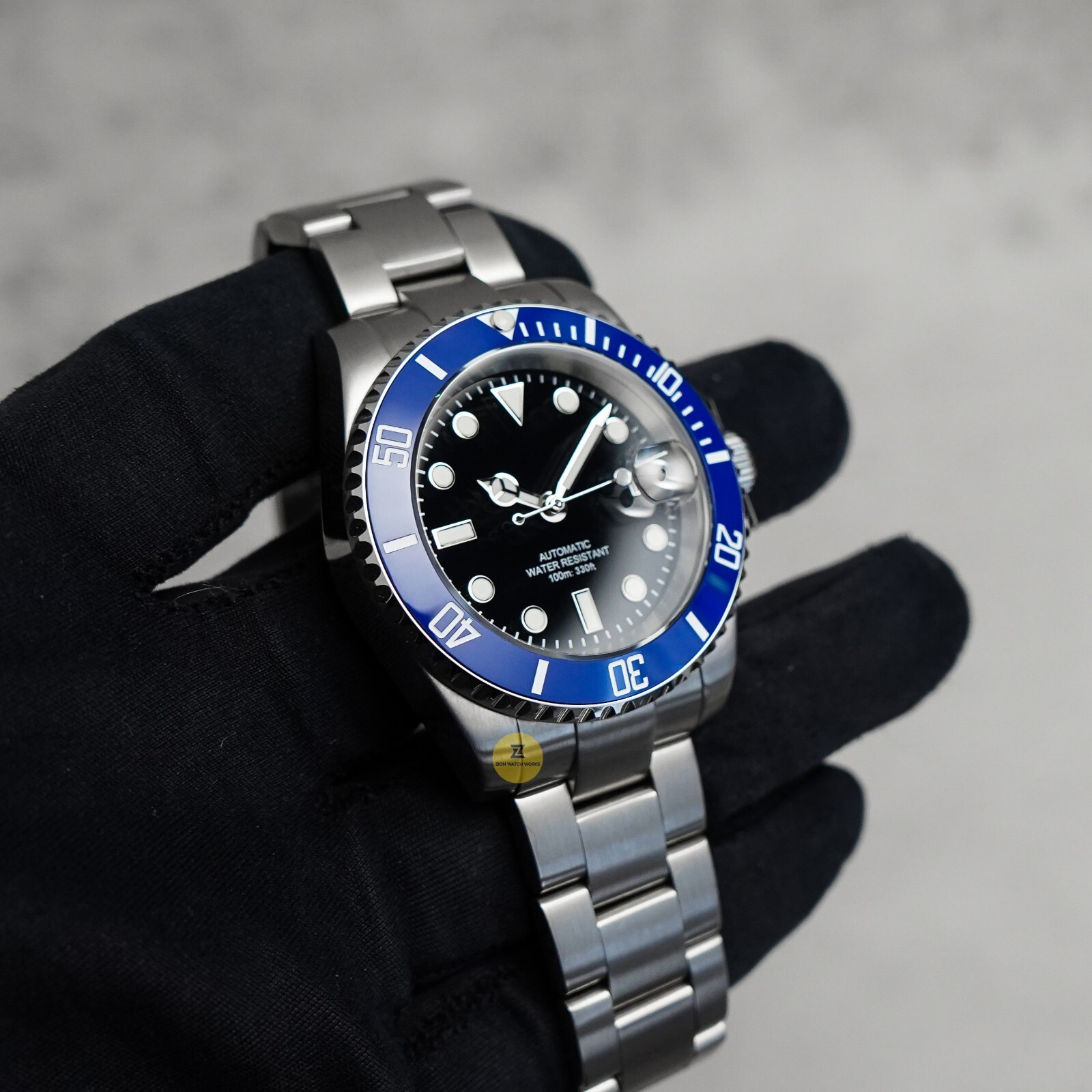 40mm Cookie Monster Sub Date Style Mod Watch NO LOGO w/ NH35 Automatic Movement