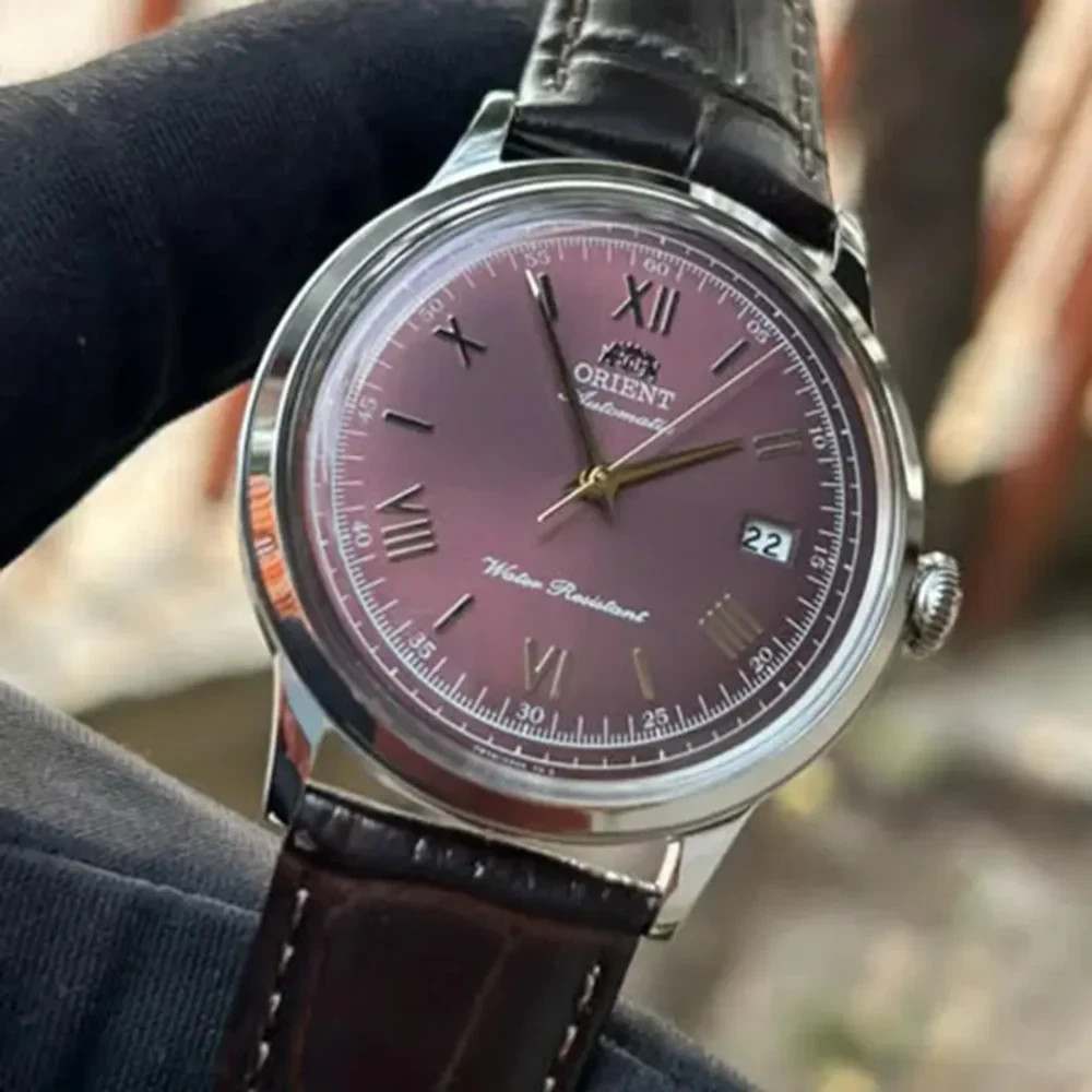 Orient Bambino Men’s Watch RA-AC0026R30B Classic Bordeaux Dial Leather Strap 30M