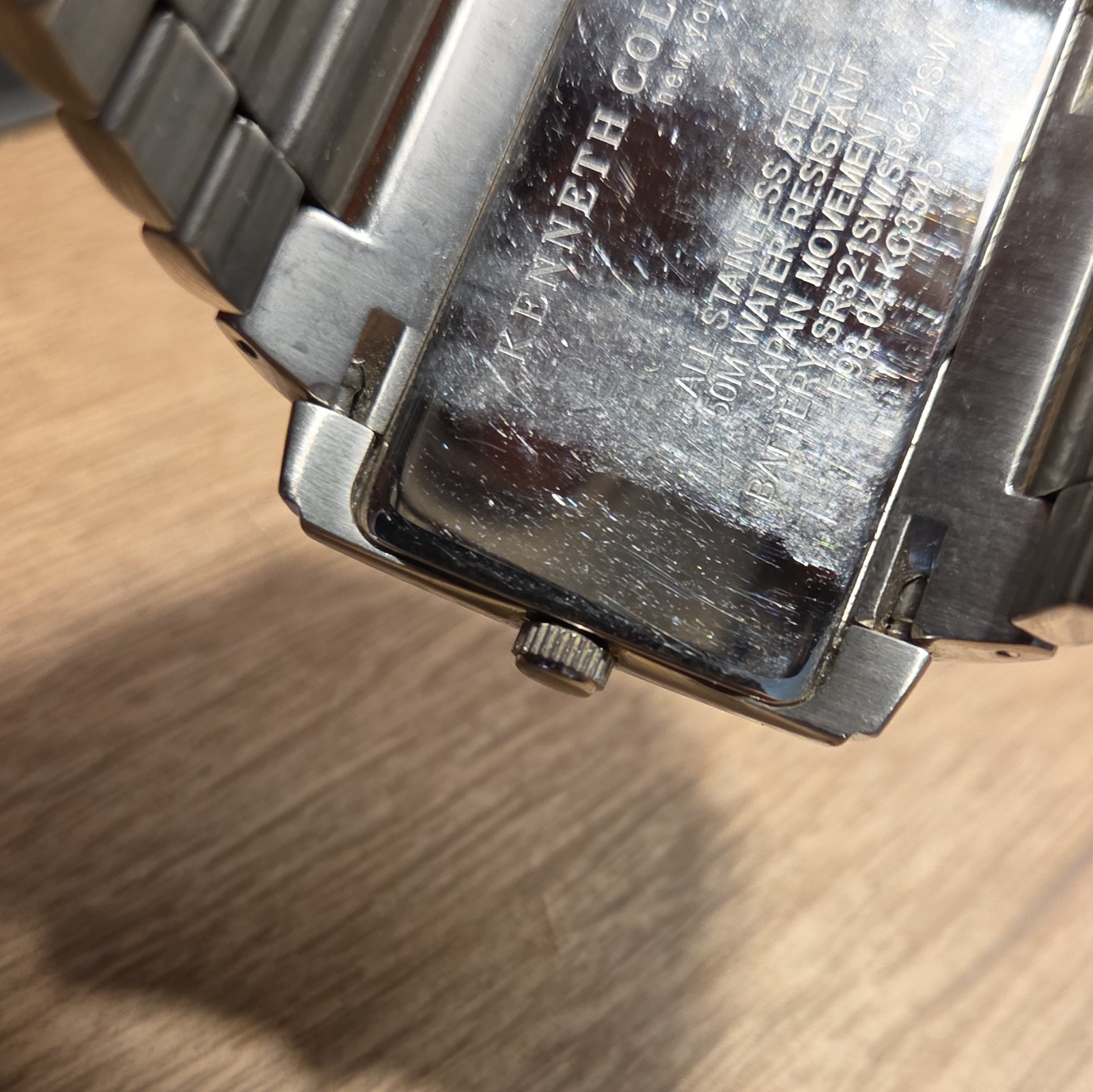 Kenneth Cole Reaction Dual Time Silver Dial Date 50m SS Bracelet Watch