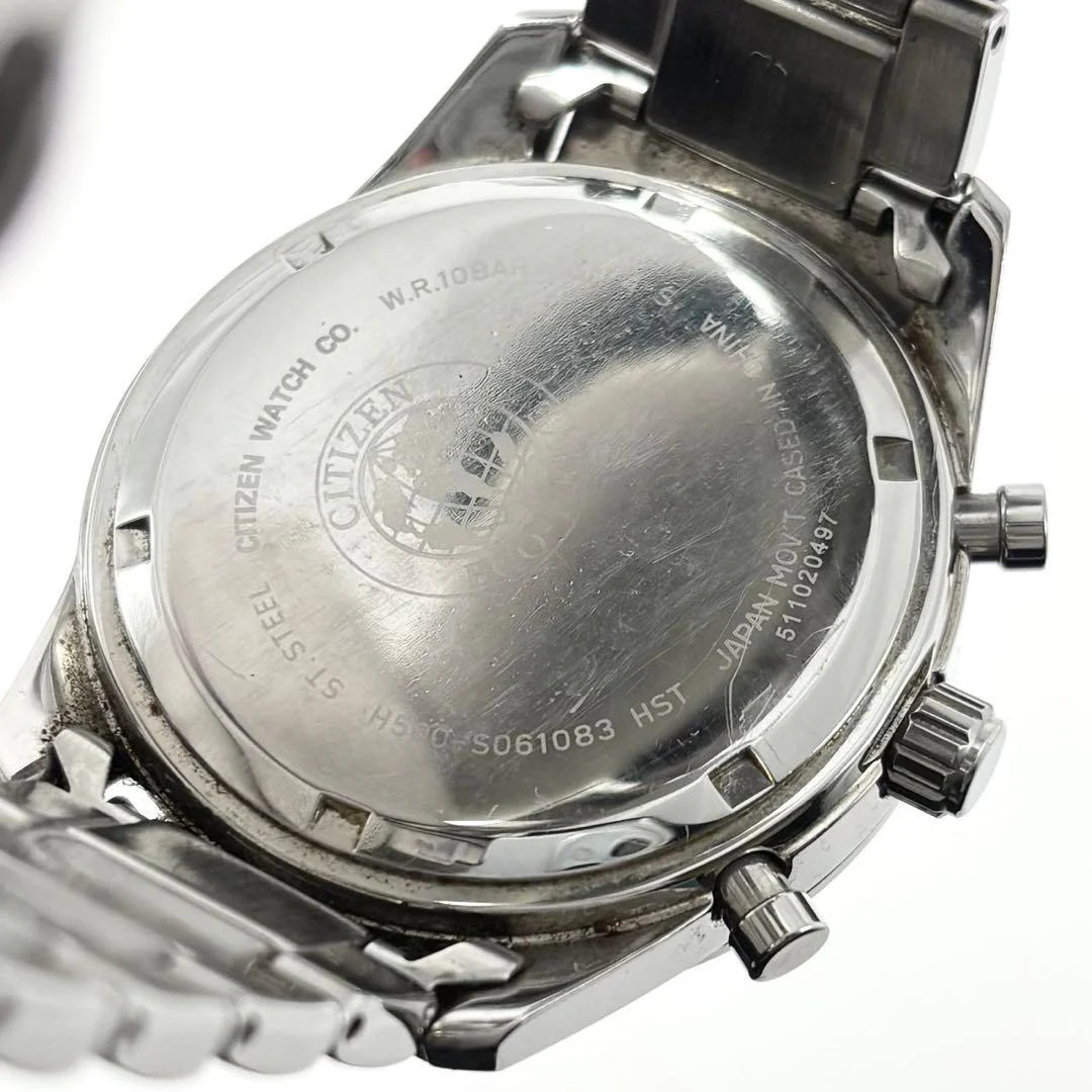 CITIZEN H500-S061083 Eco-Drive Quartz Chronograph Black Dial Approx 1.57in