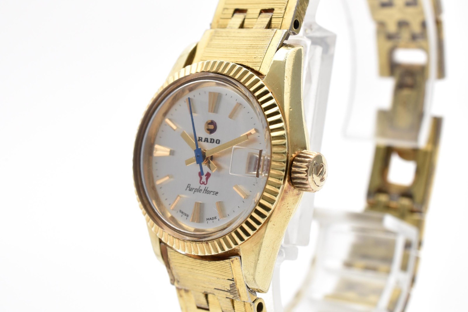 RADO Purple Horse Vintage Automatic Date Women’s Watch 22mm Gold White [Exc+5]
