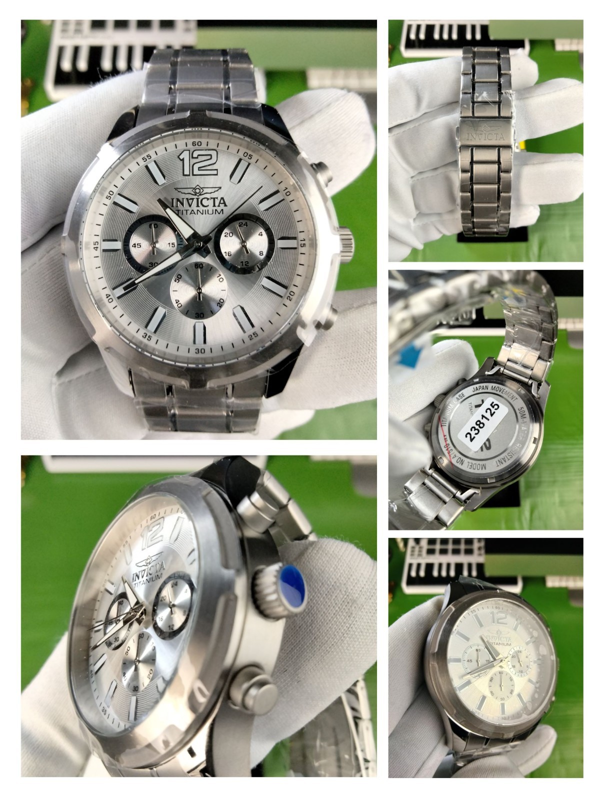 Invicta 47510 TI-22 Titanium Men 44.5 mm Chronograph Silver Quartz Watch WR 50 M