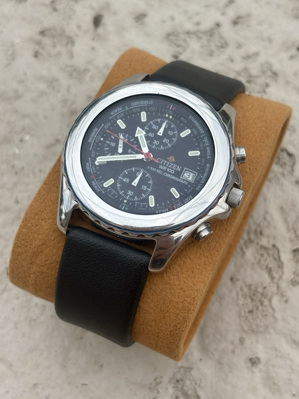 Rare Vintage 1993 CITIZEN Chronograph WR100 Quartz Men’s Watch 0610-H03281