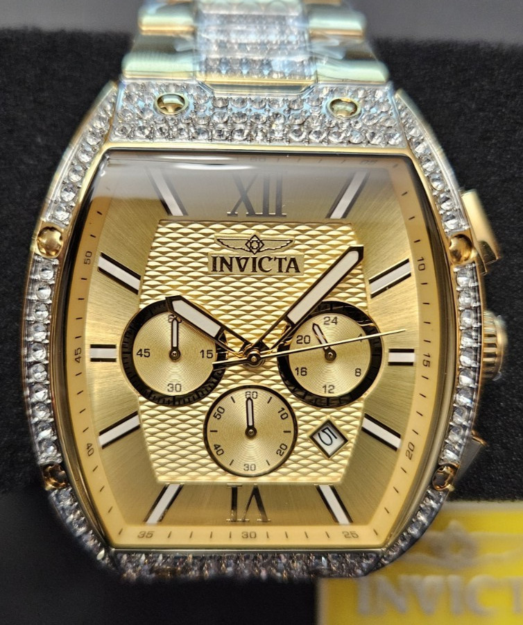 Invicta Celestial Primus Men’s Quartz 42.5mm Austrian Pave Crystal SS 50193 NIB